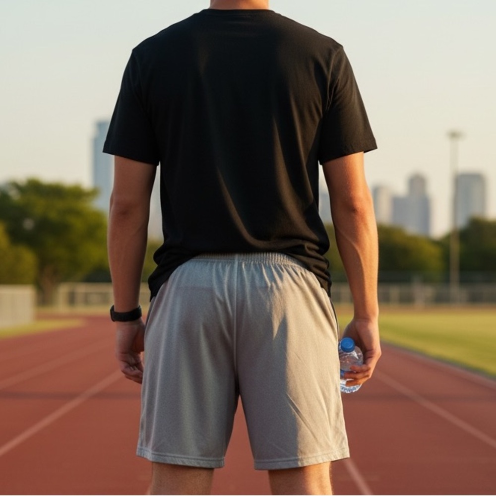 Nike Men's Light Gray Athletic Shorts - Picture 2 of 6